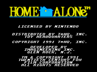 Home Alone title screen for Super Famicom